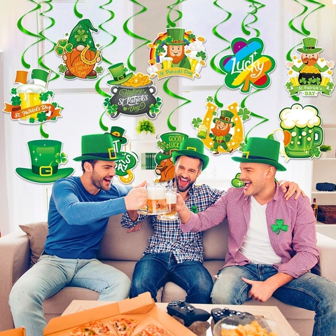 Decorazioni Pendenti Per San Patrizio Con Trifoglio E Gnomo Ornamenti Verdi Festivi Per Feste Irlandesi E Decorazioni Per Soffitti