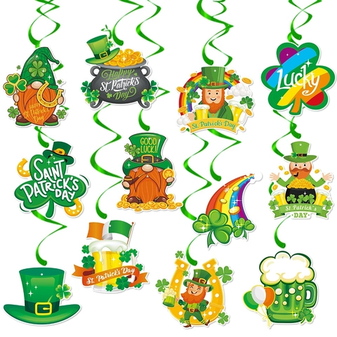 Decorazioni Pendenti Per San Patrizio Con Trifoglio E Gnomo Ornamenti Verdi Festivi Per Feste Irlandesi E Decorazioni Per Soffitti