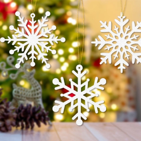 Décorations À Suspendre Flocon De Neige Papier Pailleté DIY Ornements Sapin De Noël Articles De Fête Hiver Maison