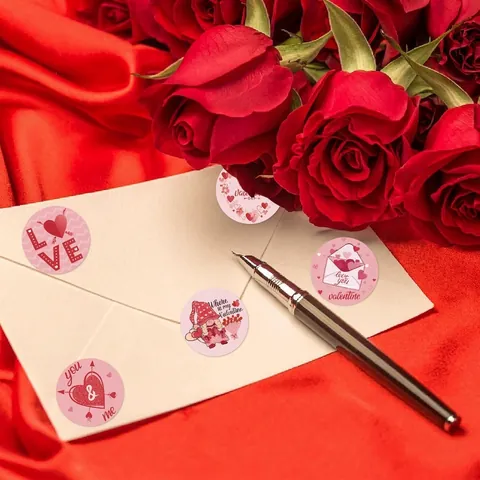 Valentine's Day Stickers Heart Gnome Romantic Paper Adhesive Label Decals For Envelope Seal Gift Box Party Decoration