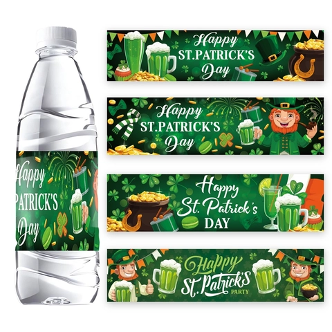 Etichette Bottiglia D'acqua San Patrizio Adesivi Bevande Trifoglio Decorazione Festa Festival Irlandese Forniture Verde