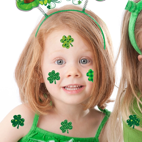 Pegatinas De Trébol Del Día De San Patricio Calcomanías De Papel Adhesivo Verde Para Decoraciones De Fiesta Irlandesa Arte Corporal