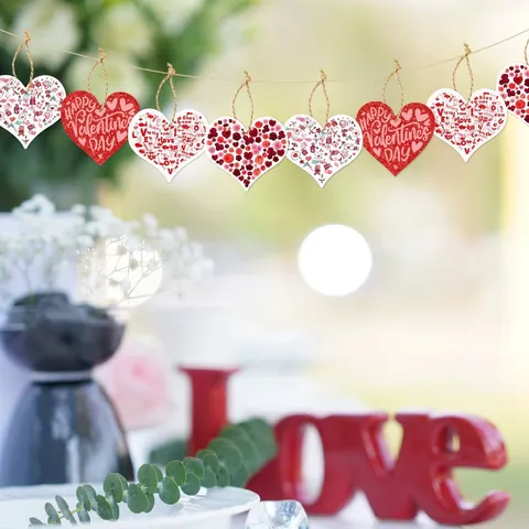 Ornamenti Appesi Cuore San Valentino Decorazioni Romantiche Carta Etichette Regalo Con Spago Matrimonio Fidanzamento Casa
