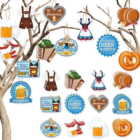 Ornamenti Appesi Oktoberfest Carta Di Cartoncino A Doppia Faccia Decorazioni Per Feste Del Festival Della Birra Di Monaco Pretzel