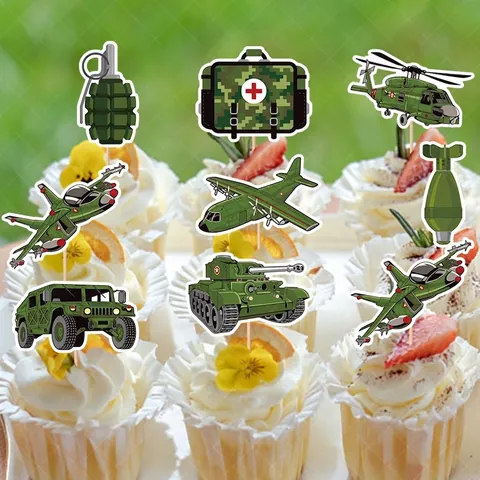 Camouflage Militär Thema Geburtstag Party Dekoration Happy Birthday Banner Kuchen Topper Hängende Spiralen Armee Party Dekorationen Für Jungen