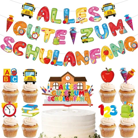 Decorazione Per Festa Di Ritorno A Scuola Banner In Carta Decorazione Per Torte Ghirlanda Tedesca Aula Studenti