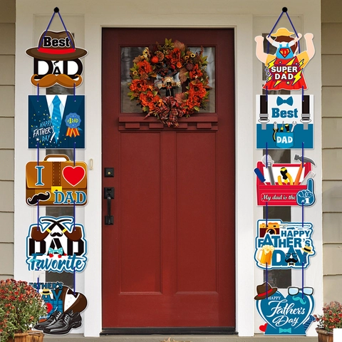 Banner Appeso Per La Festa Del Papà Ghirlanda Per Porta Cartoncino Decorazione Festiva Per Compleanno Del Papà