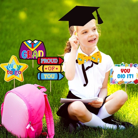 Accessori Foto Laurea Carta Bastoncini Legno DIY Decorazione Asilo Prescolare Cerimonia Festa Per Bambini Studenti