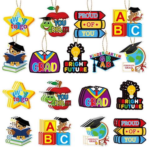 Decorazioni Appese Laurea Etichette Cartone Colorate Classe Gufo Tocco Motivazionale Scuola Infanzia
