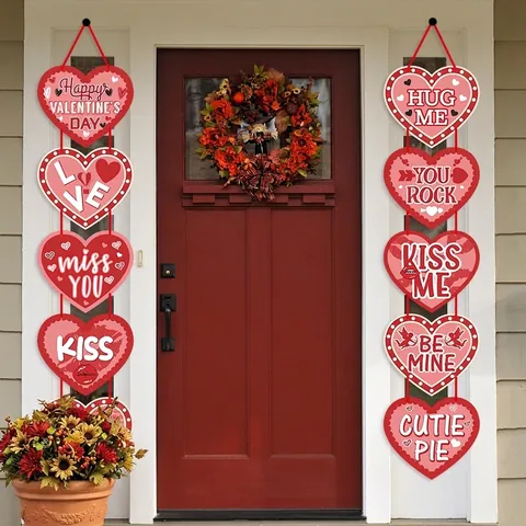 Valentinstag Herz Türbehang Dekoration Pappe Romantische Liebe Banner Für Party Hochzeit Haus Eingang Türen Deko