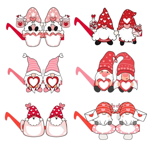 Occhiali Di Carta Decorativi Per Festa Di San Valentino Tema Gnomo Cuore Accessori Per Cabina Fotografica
