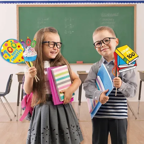Accessori Per Foto Booth 100 Giorni Di Scuola Decorazioni Per Festa Di Ritorno A Scuola Oggetti In Carta Per Celebrazione