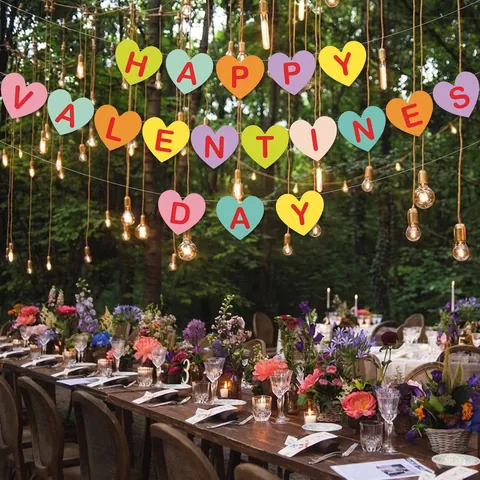 Banner A Cuore Per San Valentino Ghirlanda Di Carta Per Decorazione Festa Matrimonio Proposta Romantica