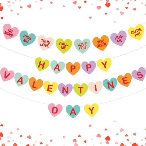 Banner A Cuore Per San Valentino Ghirlanda Di Carta Per Decorazione Festa Matrimonio Proposta Romantica
