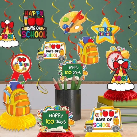 Decorazioni Sospese E Topper Per Cupcake Carta Decorazione Classe Scuola Tema Celebrazione Motivo Autobus E Mela