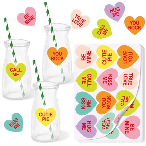 Adesivi Cuore Tema San Valentino Colorato Adesivo Frasi Romantiche Etichette Regalo Sigilli Busta Decorazione Festa