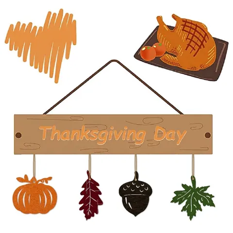 Ornamenti Sospesi Ringraziamento Feltro Zucca Foglia Acero Ghianda Autunno Raccolto Decorazione Festa DIY Casa