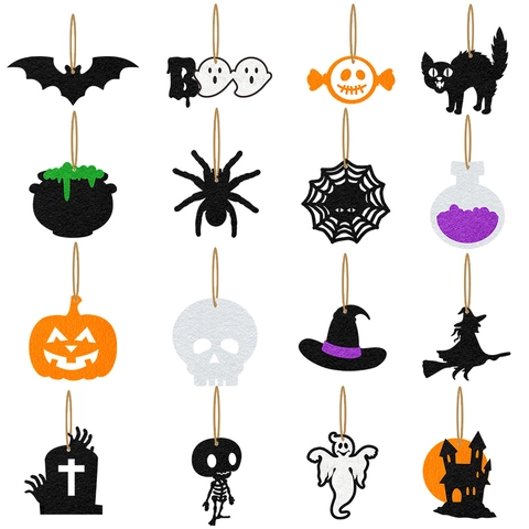 Halloween Hanging Ornaments Non-Woven Fabric Pumpkin Bat Spider Ghost Decoration For Party Home Outdoor Indoor Decoration