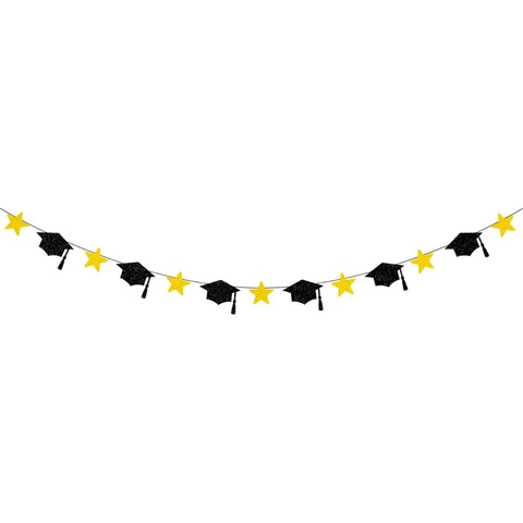 Banner Decorazione Graduazione Topper Torta Classe Del 2026 Congratulazioni Gnomo Tema Carta Luccicante