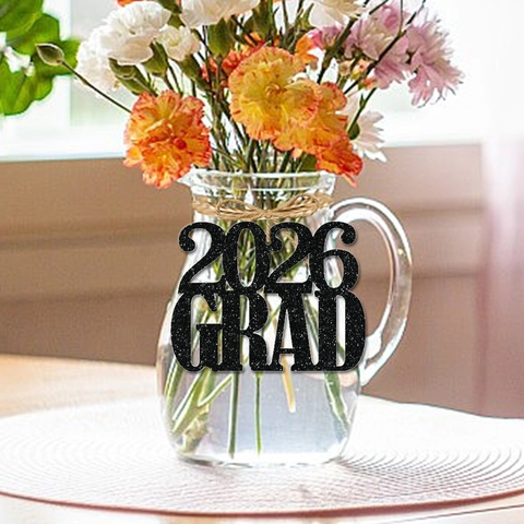 Etichette Decorative Glitter per Vasi di Laurea Classe del 2026 GRAD Tocco Pergamena Ornamenti Appesi per Festa di Laurea