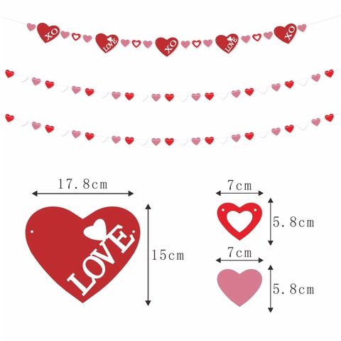 Valentine's Day Cupcake Toppers Heart XOXO Paper Cake Decorations For Wedding Engagement Romantic Party Supplies