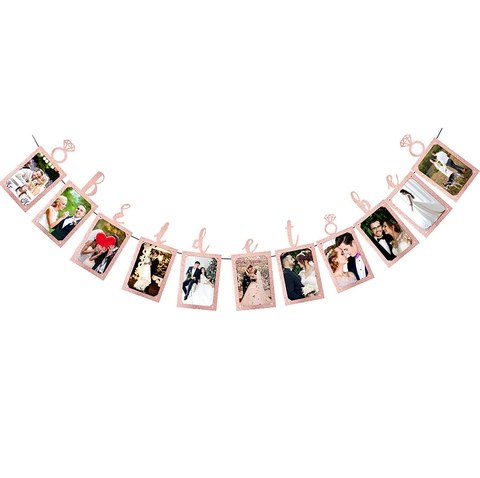 Bride To Be Photo Banner Glitter Paper Wedding Bridal Shower Engagement Party Decoration Sparkling Diamond Ring Design
