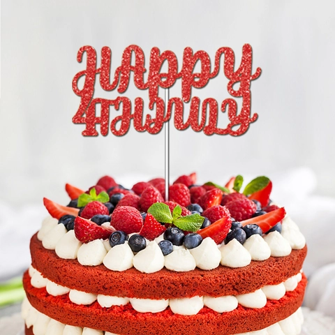 Cake Topper USA Independence Day Decoration Glitter Paper American Flag Theme Fourth Of July Party Baking Supplies