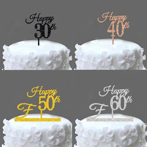 Decorazione Per Torta Glitter Fabulous Buon Compleanno Anniversario Festa Tavolo Dessert Ornamento Carta