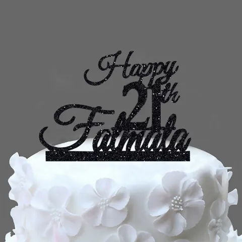 Decorazione Per Torta Glitter Fabulous Buon Compleanno Anniversario Festa Tavolo Dessert Ornamento Carta