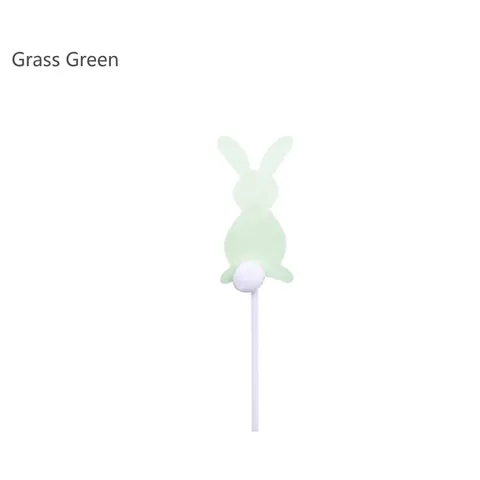 Bunny Cake Toppers Macaron Color Rabbit With Pom Pom Tail Easter Party Decoration Cardstock Dessert Picks Festive Theme