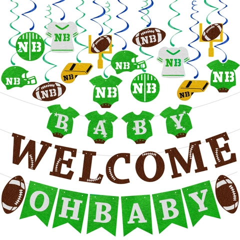 Amerikanische Football Party Banner Spirale Anhänger Baby Shower Geburtstag Sport Dekoration Papier Karton