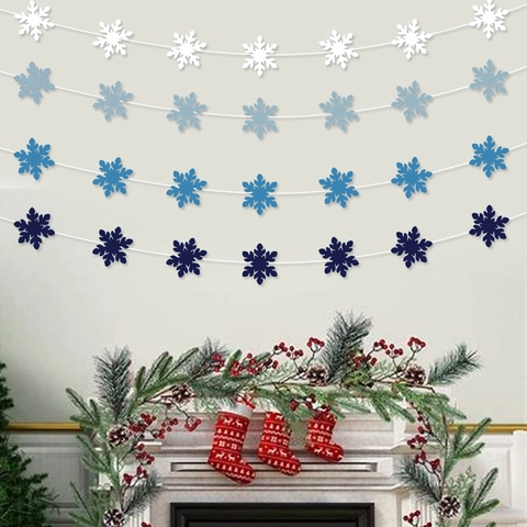 Ghirlanda Di Fiocchi Di Neve Decorazioni Da Appendere Carta Cartoncino Per Natale Festa Invernale Matrimonio Decorazione Casa
