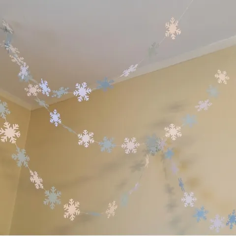 Ghirlanda Di Fiocchi Di Neve Decorazioni Da Appendere Carta Cartoncino Per Natale Festa Invernale Matrimonio Decorazione Casa