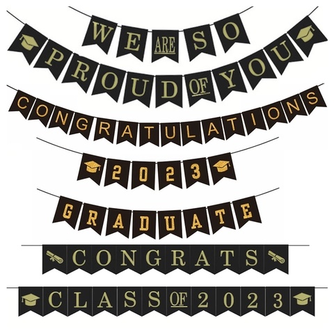 Abschlussfeier Banner Papier Girlande Herzlichen Glückwunsch Bunting Für Abschlusszeremonie Party Dekoration