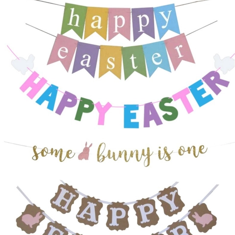 Banner Buona Pasqua Ghirlanda Di Coniglietto Carta Glitterata Pavese Appeso Per Festa Vacanza Decorazione Della Casa