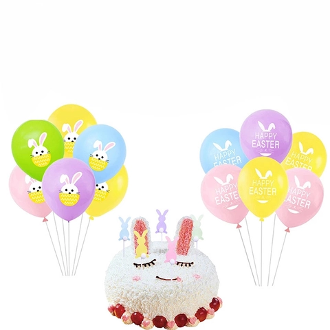 Decorazione Festa Pasqua Banner Palloncini Coniglio Decorazione Torta Accessori Foto Artigianato Carta Celebrazione