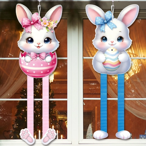 Decorazioni da Appendere a Nido d'Ape con Coniglietto di Pasqua in Cartoncino Carta Ornamenti per Casa Festa Interni