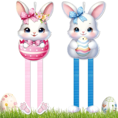 Decorazioni da Appendere a Nido d'Ape con Coniglietto di Pasqua in Cartoncino Carta Ornamenti per Casa Festa Interni