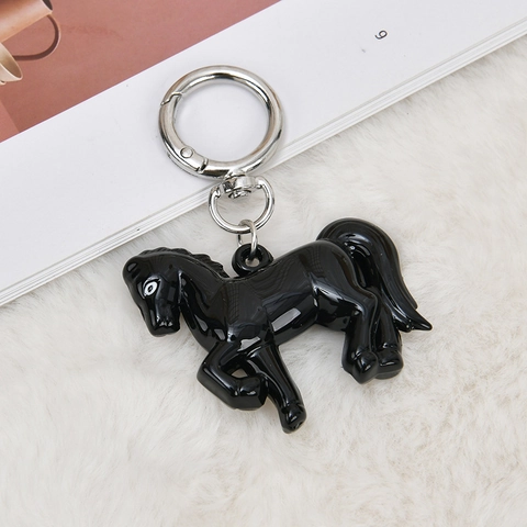 Portachiavi Pony Cavallo Acrilico Animale Ciondolo Per Borsa Cuore Chiave Pendente In Lega Con Strass Fiocco Per Zaino