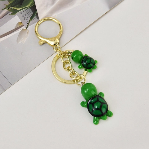 Porte-Clés Tortue Mignon Résine Double Tortue De Mer Charme De Sac Pour Enfants Étudiants Cadeau Accessoires Nouveauté Coloré