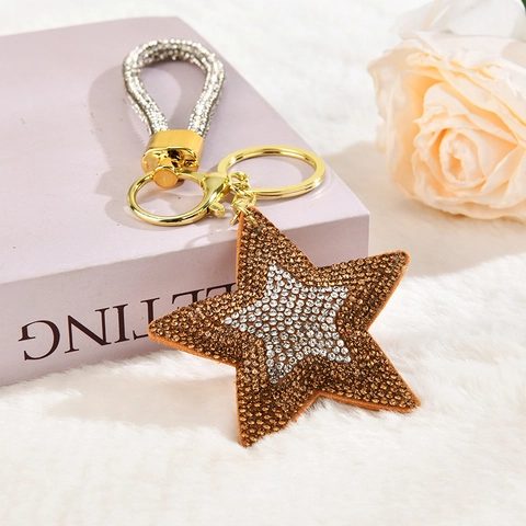 Portachiavi Stella Con Strass Ciondolo Per Borsa Pentagramma Luccicante Con Cinturino Da Polso In Cristallo Pendente In Lega Accessorio Di Moda