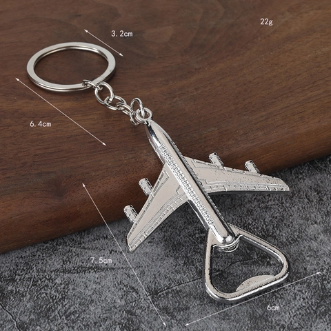 Llavero Abrebotellas con Forma de Avión de Aleación de Zinc Llavero Multifuncional de Metal para Regalo de Recuerdo de Boda