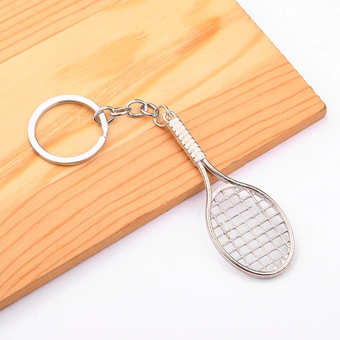 Portachiavi Racchetta Da Tennis Lega Di Zinco Miniatura Sport Simulazione Pendente Souvenir Creativo Regalo