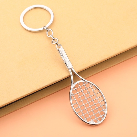 Portachiavi Racchetta Da Tennis Lega Di Zinco Miniatura Sport Simulazione Pendente Souvenir Creativo Regalo