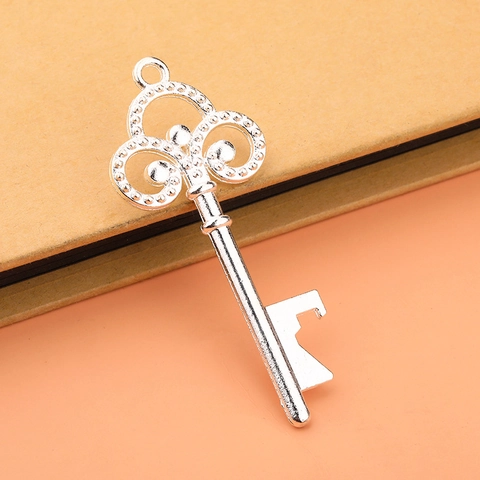 Vintage Skeleton Key Bottle Opener Alloy Metal Antique Style Wedding Party Favors Keychain Gift