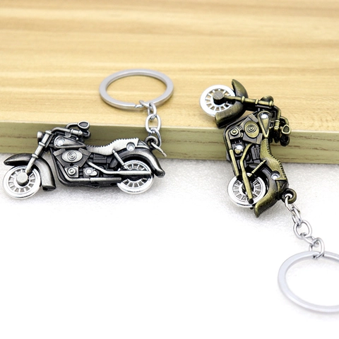 Portachiavi Moto Retrò Lega Di Zinco Metallo Pendente Moto Ruote Mobili Realistiche Regalo Motociclista Stile Vintage