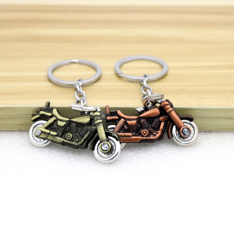 Portachiavi Per Moto Lega Di Zinco Ruote Mobili Retro Simulazione Modello Di Moto Pendente Anello Chiave Vintage