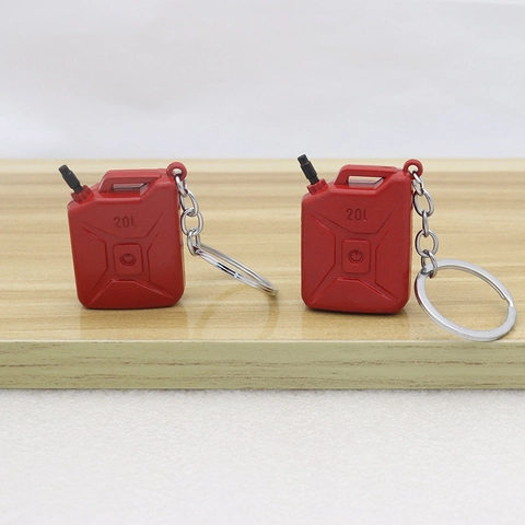 Mini Jerry Can Keychain Creative Gasoline Tank Model Pendant Alloy Plastic Fuel Canister Bag Decor Gift Novelty