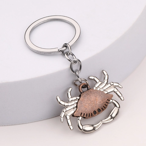 Portachiavi Granchio Lega Di Zinco Forma Animale Vintage Supporto Per Chiavi In Metallo Creativo Fascino Per Borsa Regalo Personalizzato
