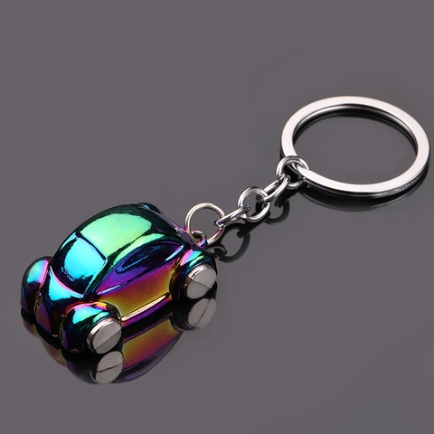 Mini Auto Schlüsselanhänger Zinklegierung Regenbogen Schillernd Galvanisiert Kreativer Schlüsselring Anhänger Schmuck